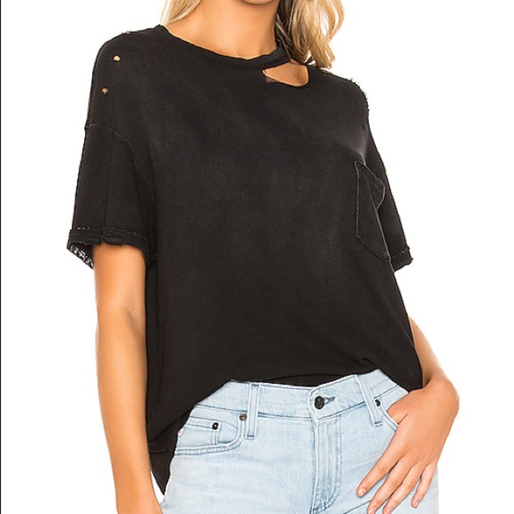Free People Lucky Distressed Tee